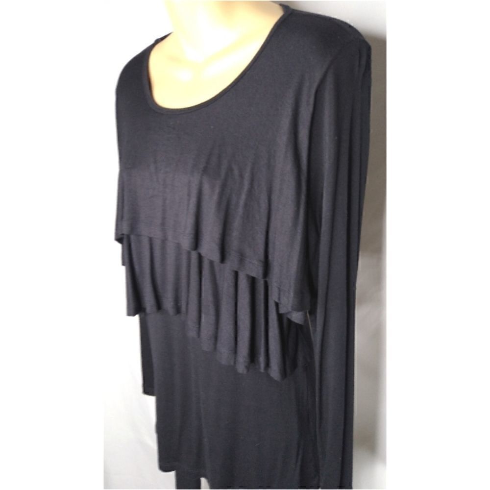 Mystree Black Ls Layered Ruffle Top. Sizelarge - image 2